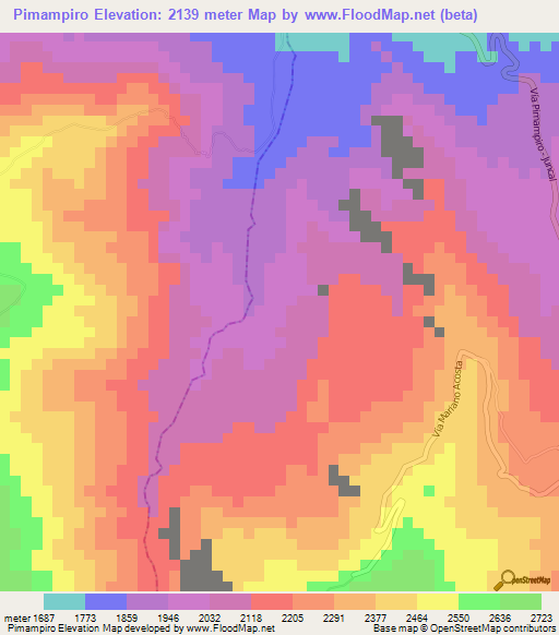 Pimampiro,Ecuador Elevation Map