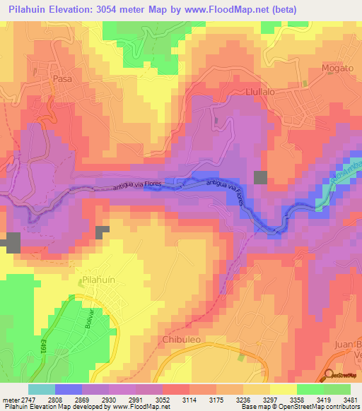 Pilahuin,Ecuador Elevation Map