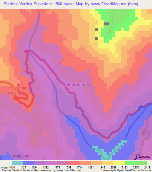 Piedras Verdes,Ecuador Elevation Map