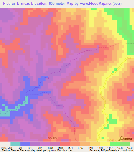 Piedras Blancas,Ecuador Elevation Map