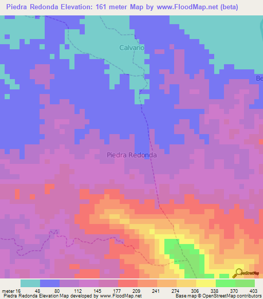 Piedra Redonda,Ecuador Elevation Map