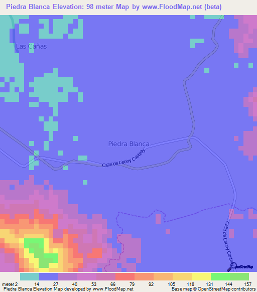 Piedra Blanca,Ecuador Elevation Map