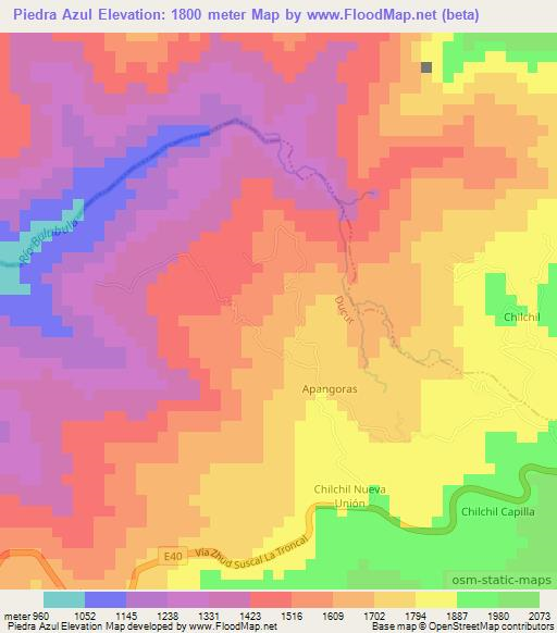 Piedra Azul,Ecuador Elevation Map