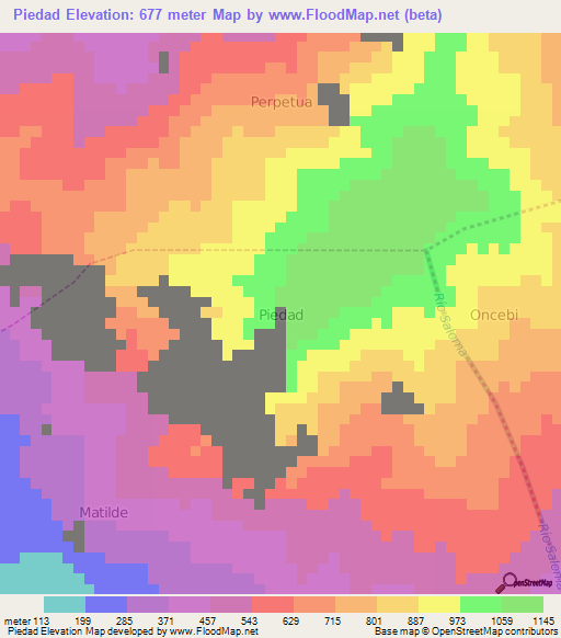 Piedad,Ecuador Elevation Map