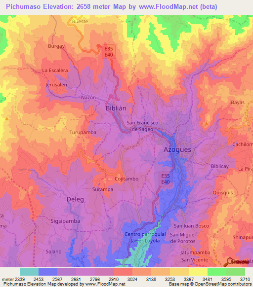 Pichumaso,Ecuador Elevation Map