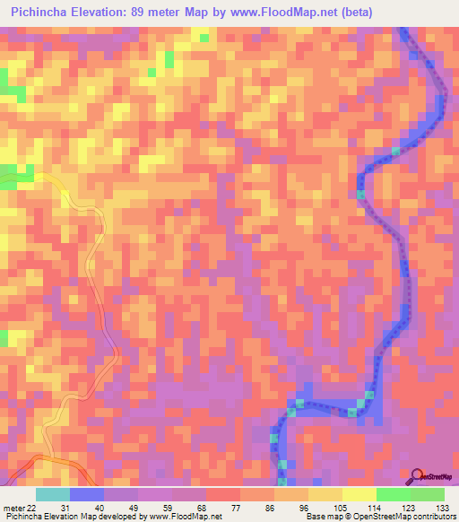 Pichincha,Ecuador Elevation Map