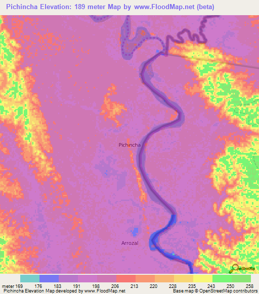 Pichincha,Ecuador Elevation Map