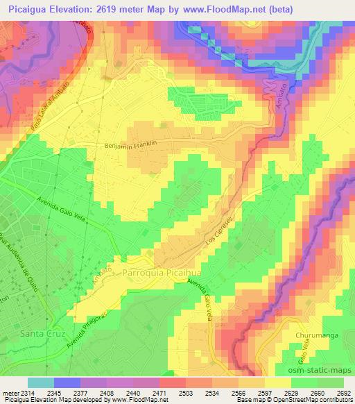 Picaigua,Ecuador Elevation Map