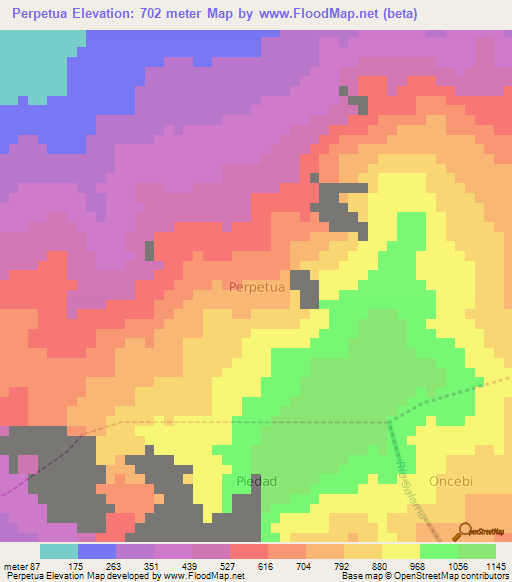 Perpetua,Ecuador Elevation Map