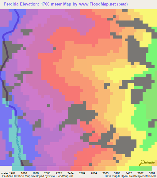 Perdida,Ecuador Elevation Map