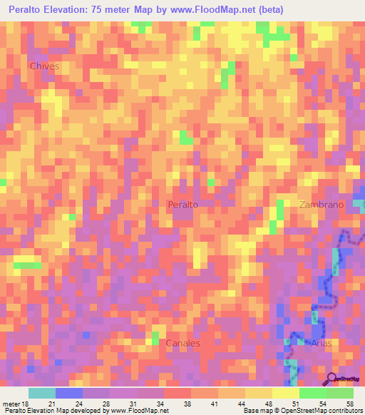 Peralto,Ecuador Elevation Map