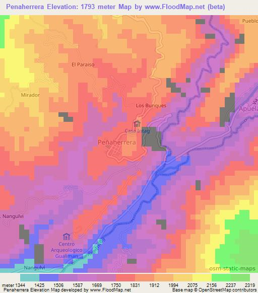 Penaherrera,Ecuador Elevation Map