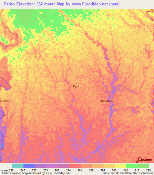 Pedro,Ecuador Elevation Map