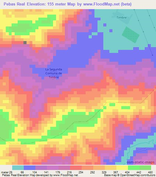 Pebas Real,Ecuador Elevation Map