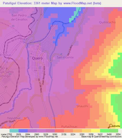 Patuligui,Ecuador Elevation Map