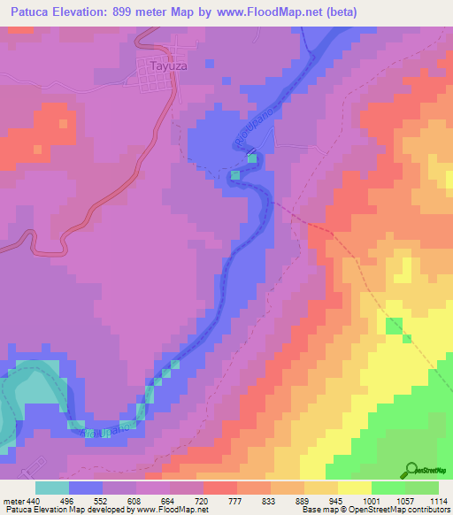 Patuca,Ecuador Elevation Map