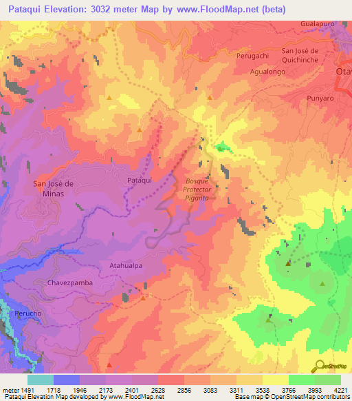 Pataqui,Ecuador Elevation Map