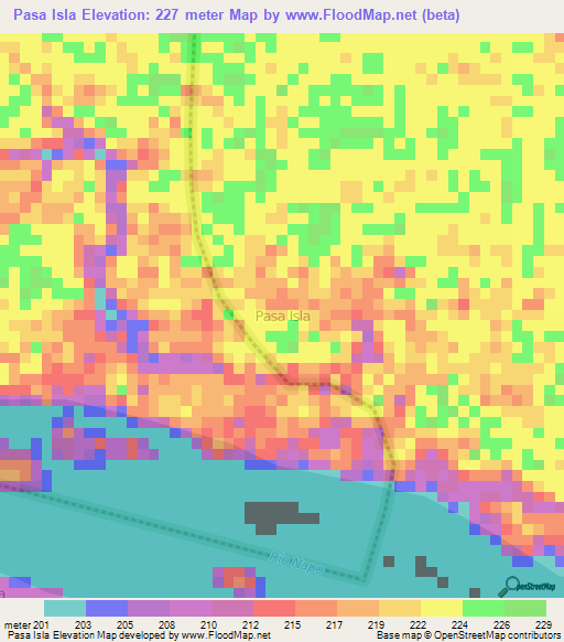 Pasa Isla,Ecuador Elevation Map