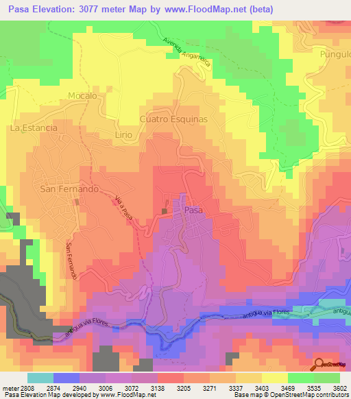 Pasa,Ecuador Elevation Map