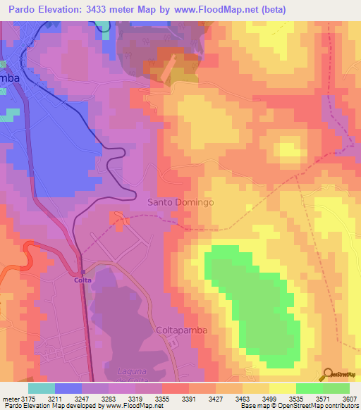 Pardo,Ecuador Elevation Map