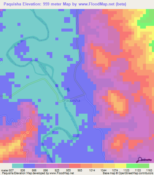 Paquisha,Ecuador Elevation Map