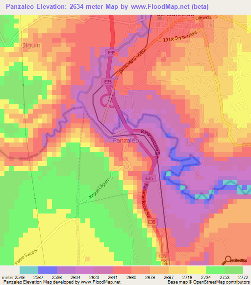 Panzaleo,Ecuador Elevation Map