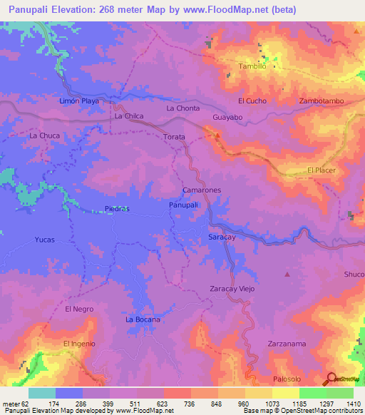 Panupali,Ecuador Elevation Map