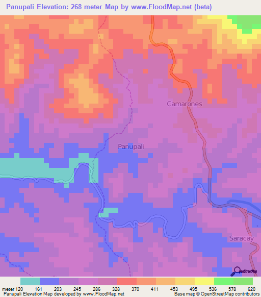 Panupali,Ecuador Elevation Map