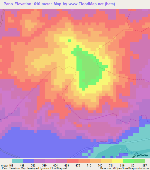 Pano,Ecuador Elevation Map