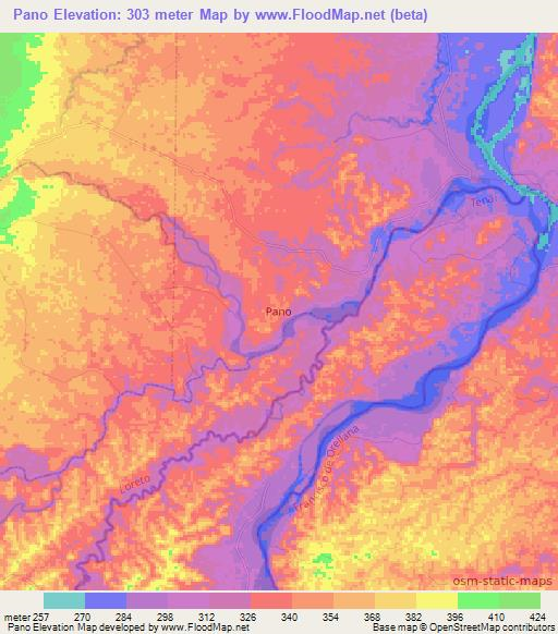 Pano,Ecuador Elevation Map