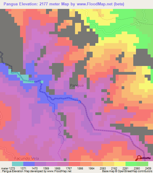 Pangua,Ecuador Elevation Map