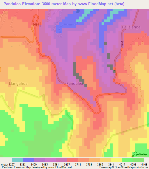 Panduleo,Ecuador Elevation Map