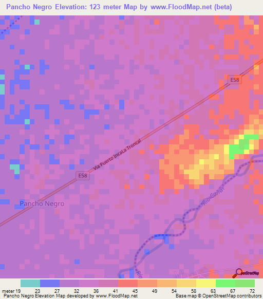 Pancho Negro,Ecuador Elevation Map