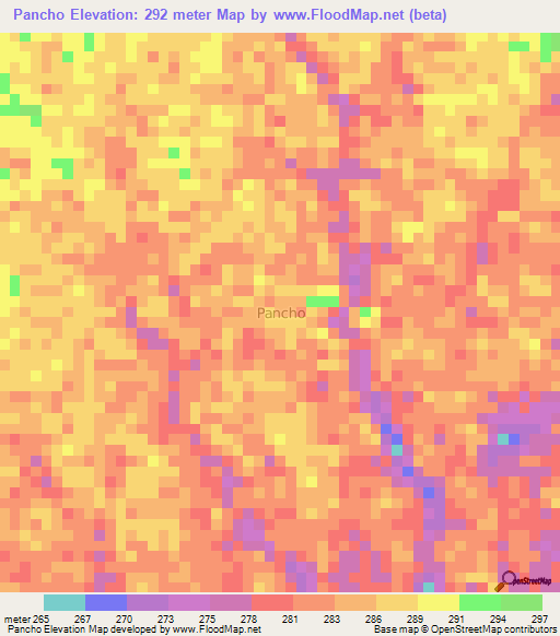 Pancho,Ecuador Elevation Map