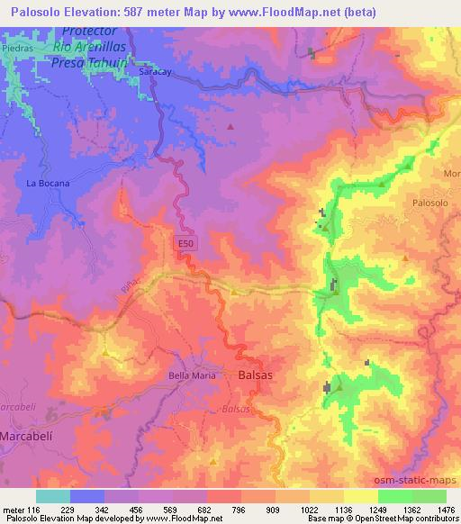 Palosolo,Ecuador Elevation Map