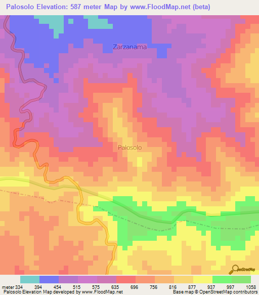 Palosolo,Ecuador Elevation Map