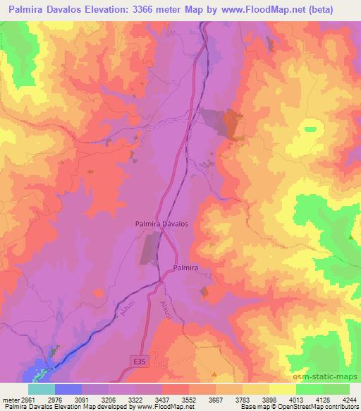 Palmira Davalos,Ecuador Elevation Map