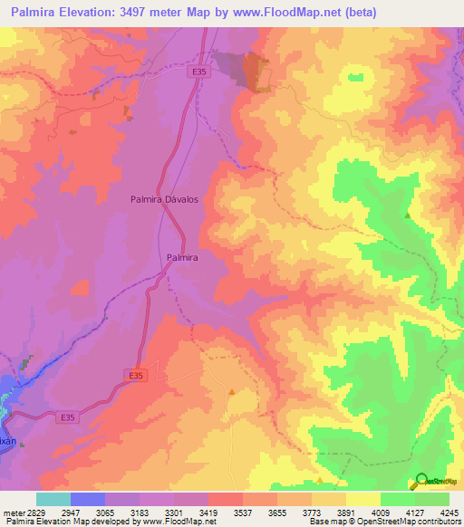 Palmira,Ecuador Elevation Map