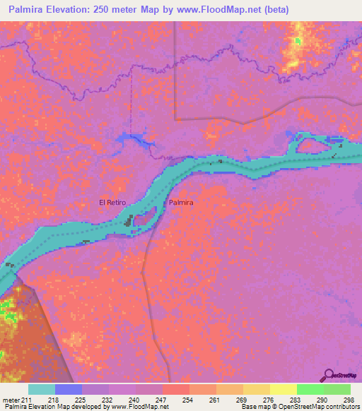 Palmira,Ecuador Elevation Map