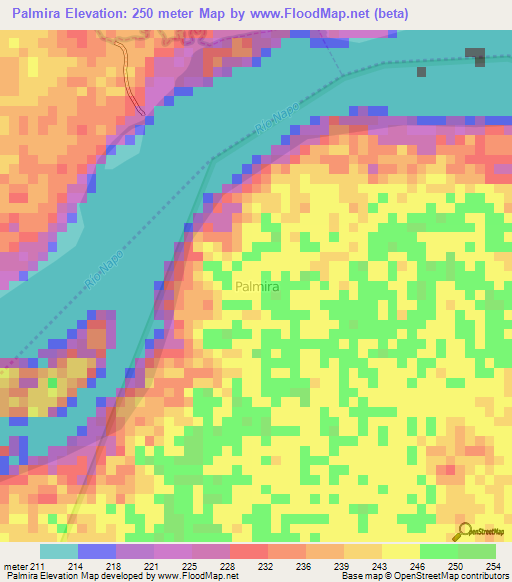 Palmira,Ecuador Elevation Map