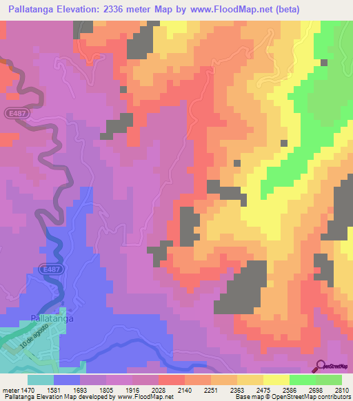 Pallatanga,Ecuador Elevation Map