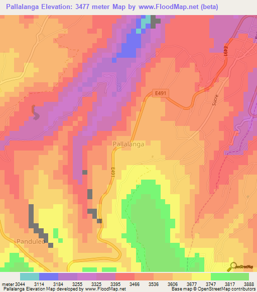 Pallalanga,Ecuador Elevation Map