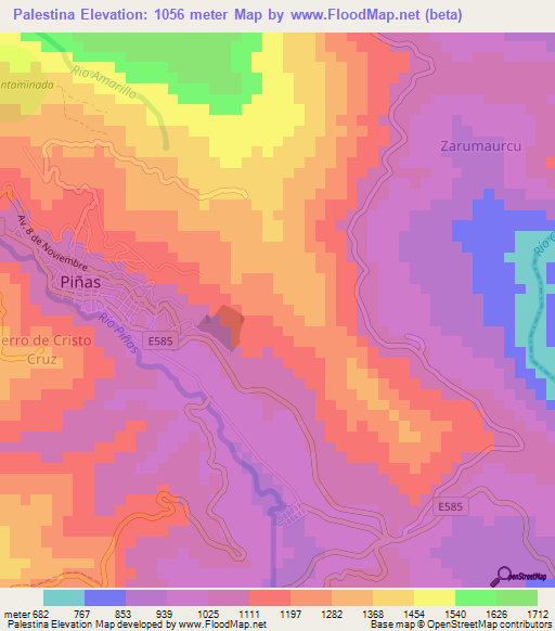 Palestina,Ecuador Elevation Map