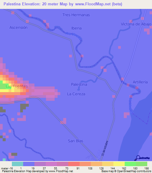 Palestina,Ecuador Elevation Map