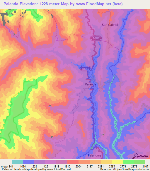 Palanda,Ecuador Elevation Map