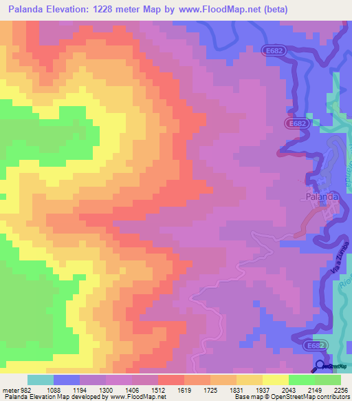 Palanda,Ecuador Elevation Map