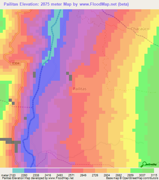 Pailitas,Ecuador Elevation Map