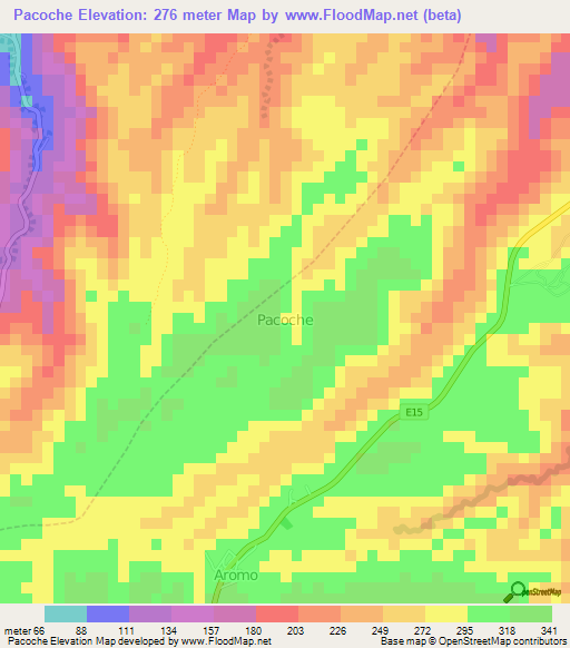 Pacoche,Ecuador Elevation Map