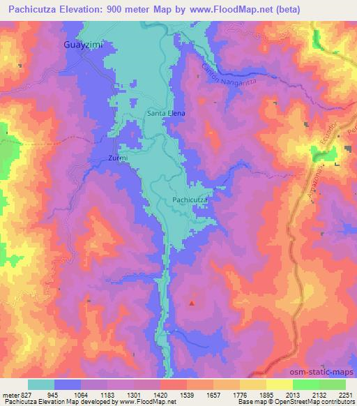 Pachicutza,Ecuador Elevation Map