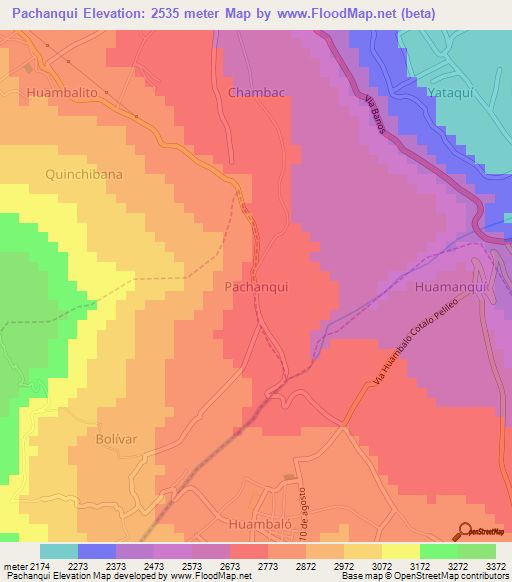 Pachanqui,Ecuador Elevation Map